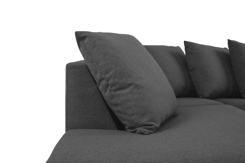 Crazy 5-personers Venstrevendt U-formet X-Large Sofa med Divan og Chaiselong i Stof inkl. Kuvertpuder - Antracit - Møbler - Sofaer - U Sofa