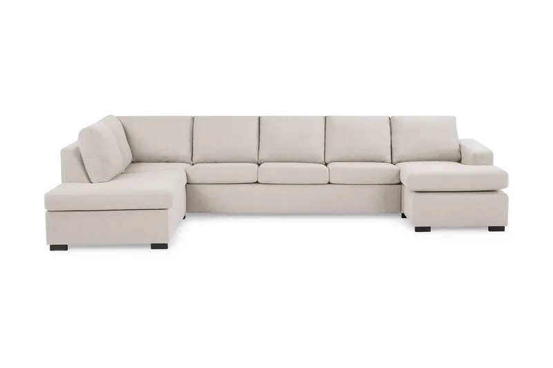 Crazy 5-personers Venstrevendt U-formet X-Large Sofa med Chaiselong i Stof, Beige