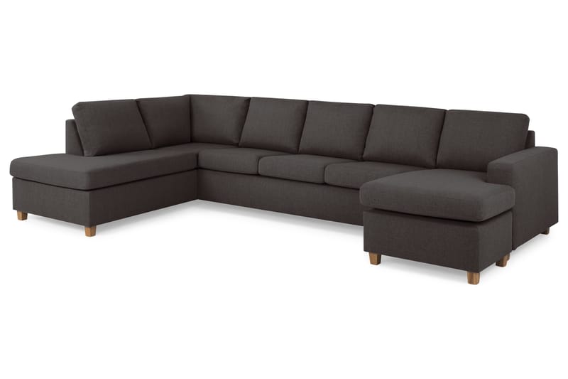 Crazy 5-personers Venstrevendt U-formet X-Large Sofa med Chaiselong i Stof - Mørkegrå - Møbler - Sofaer - U Sofa