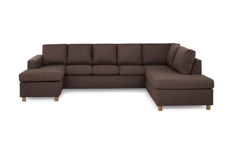 Crazy 5-personers Højrevendt U-formet X-Large Sofa med Chaiselong i Stof - Brun - Møbler - Sofaer - U Sofa