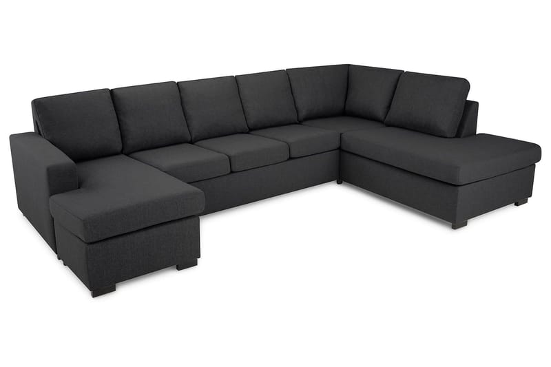 Crazy 5-personers Højrevendt U-formet X-Large Sofa med Chaiselong i Stof - Mørkegrå - Møbler - Sofaer - U Sofa