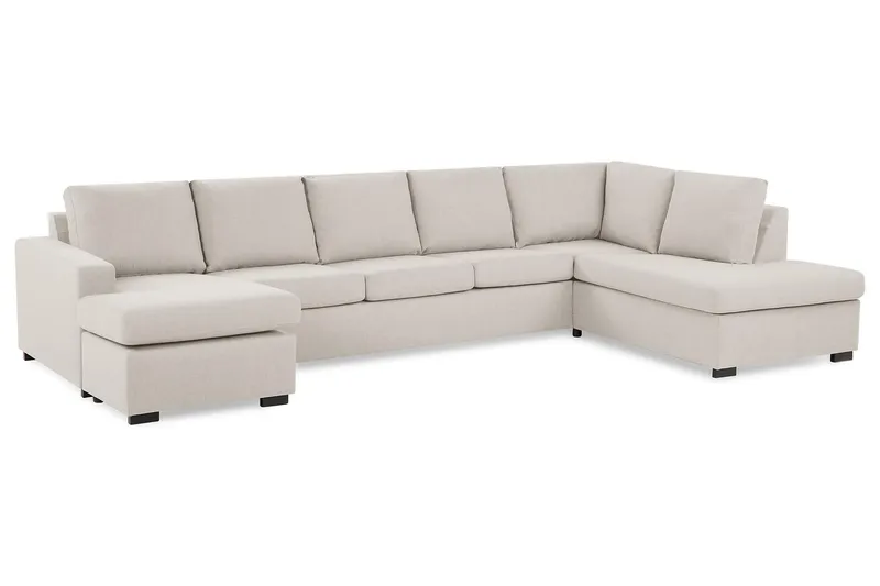 Crazy 5-personers Højrevendt U-formet X-Large Sofa med Chaiselong i Stof - Beige - Møbler - Sofaer - U Sofa
