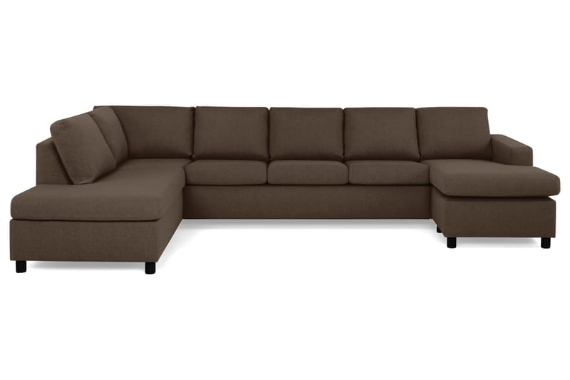 Crazy 5-personers Venstrevendt U-formet X-Large Sofa med Chaiselong i Stof - Brun - Møbler - Sofaer - U Sofa