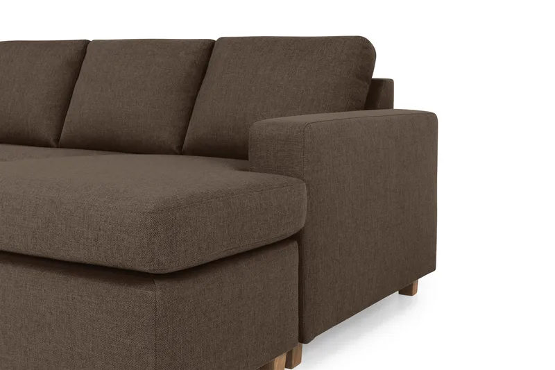 Crazy 5-personers Venstrevendt U-formet X-Large Sofa med Chaiselong i Stof - Brun - Møbler - Sofaer - U Sofa