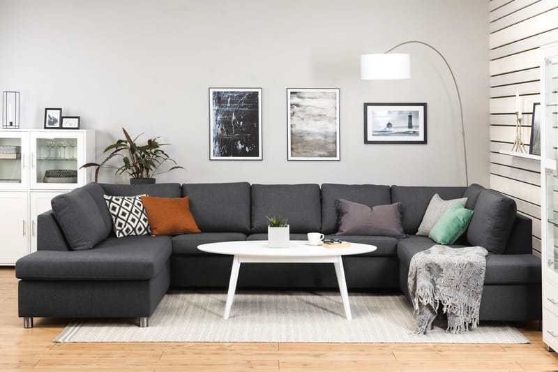 Crazy 5-personers U-formet Sofa med dobbeltchaiselong i Stof - Mørkegrå - Møbler - Sofaer - U Sofa