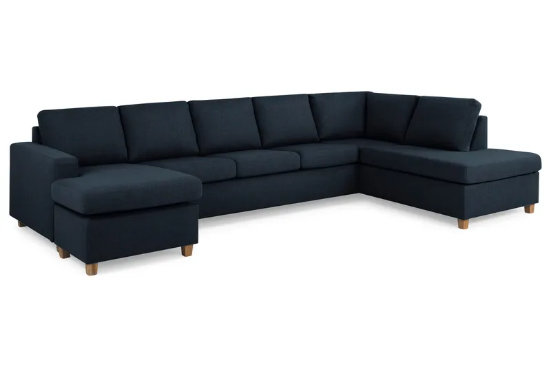 Crazy 5-personers Højrevendt U-formet X-Large Sofa med Chaiselong i Stof - Blå - Møbler - Sofaer - U Sofa