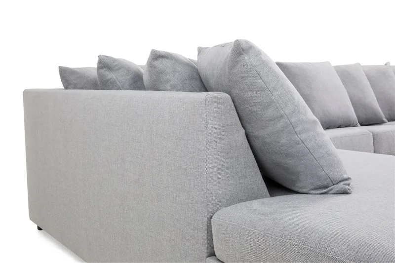 Crazy 5-personers Venstrevendt U-formet X-Large Sofa med Divan og Chaiselong i Stof inkl. Kuvertpuder - Grå - Møbler - Sofaer - U Sofa