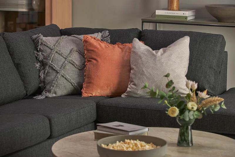 Crazy 5-personers Højrevendt U-formet X-Large Sofa med Chaiselong i Stof - Antracit - Møbler - Sofaer - U Sofa