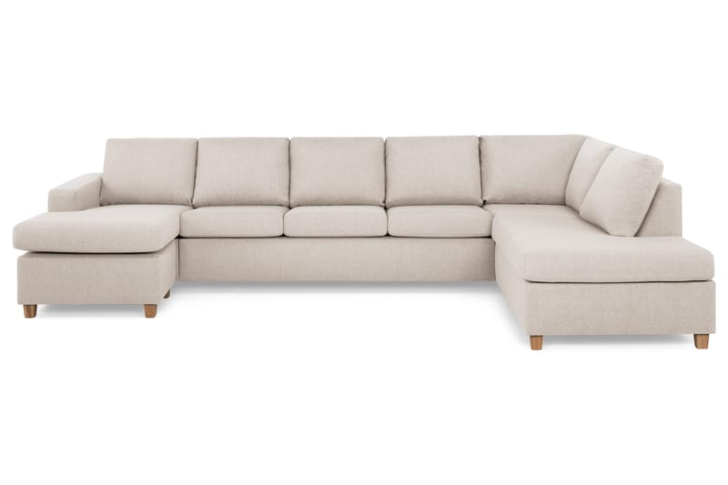 Crazy 5-personers Højrevendt U-formet X-Large Sofa med Chaiselong i Stof, Beige
