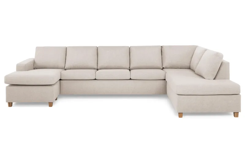 Crazy 5-personers Højrevendt U-formet X-Large Sofa med Chaiselong i Stof - Beige - Møbler - Sofaer - U Sofa