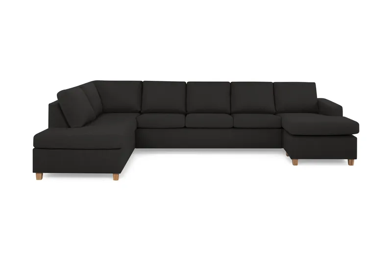 Crazy 5-personers Venstrevendt U-formet X-Large Sofa med Chaiselong i Stof - Antracit - Møbler - Sofaer - U Sofa