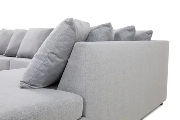 Crazy 5-personers Højrevendt U-formet X-Large Sofa med Divan og Chaiselong i Stof inkl. Kuvertpuder - Grå - Møbler - Sofaer - U Sofa