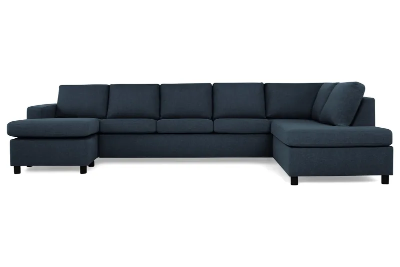 Crazy 5-personers Højrevendt U-formet X-Large Sofa med Chaiselong i Stof - Blå - Møbler - Sofaer - U Sofa