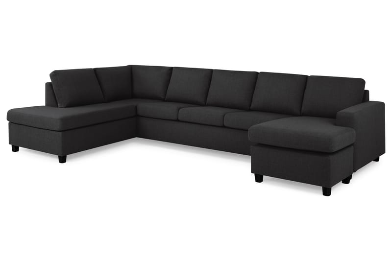Crazy 5-personers Venstrevendt U-formet X-Large Sofa med Chaiselong i Stof - Antracit - Møbler - Sofaer - U Sofa