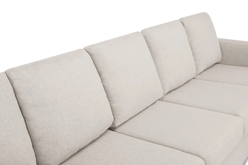 Crazy 5-personers Venstrevendt U-formet Sofa med Chaiselong i Stof - Beige - Møbler - Sofaer - U Sofa
