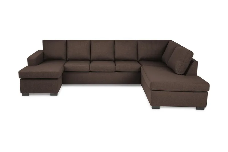 Crazy 5-personers Højrevendt U-formet X-Large Sofa med Chaiselong i Stof - Brun - Møbler - Sofaer - U Sofa