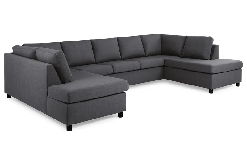 Crazy 5-personers U-formet Sofa med dobbeltchaiselong i Stof - Mørkegrå - Møbler - Sofaer - U Sofa