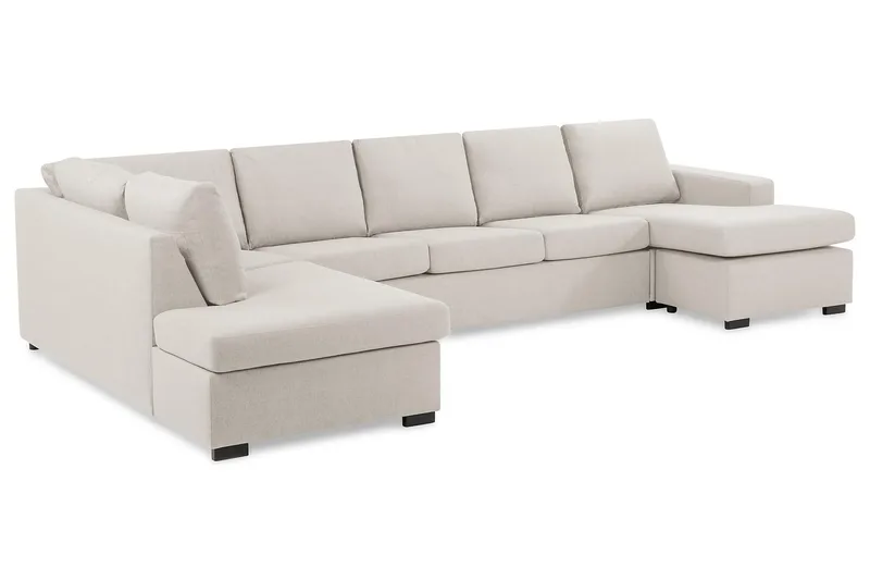 Crazy 5-personers Venstrevendt U-formet X-Large Sofa med Chaiselong i Stof - Beige - Møbler - Sofaer - U Sofa