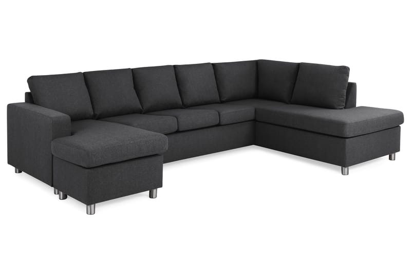 Crazy 5-personers Højrevendt U-formet X-Large Sofa med Chaiselong i Stof - Mørkegrå - Møbler - Sofaer - U Sofa