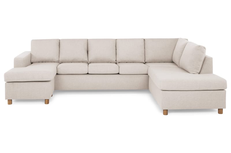 Crazy 5-personers Højrevendt U-formet X-Large Sofa med Chaiselong i Stof - Beige - Møbler - Sofaer - U Sofa