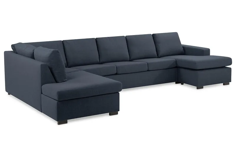 Crazy 5-personers Venstrevendt U-formet X-Large Sofa med Chaiselong i Stof - Blå - Møbler - Sofaer - U Sofa