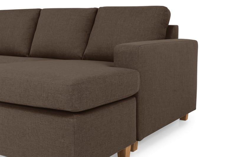 Crazy 5-personers Venstrevendt U-formet Sofa med Chaiselong i Stof - Brun - Møbler - Sofaer - U Sofa
