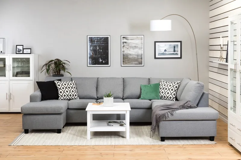 Crazy 5-personers Højrevendt U-formet X-Large Sofa med Chaiselong i Stof - Grå - Møbler - Sofaer - U Sofa