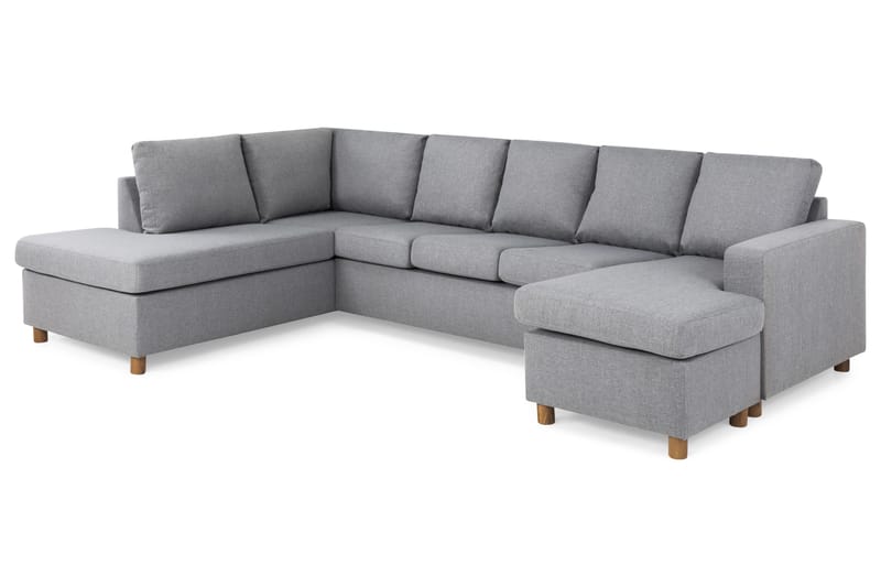 Crazy 5-personers Venstrevendt U-formet Sofa med Chaiselong i Stof - Grå - Møbler - Sofaer - U Sofa
