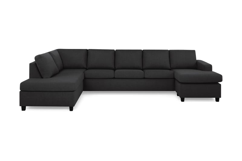 Crazy 5-personers Venstrevendt U-formet X-Large Sofa med Chaiselong i Stof - Antracit - Møbler - Sofaer - U Sofa