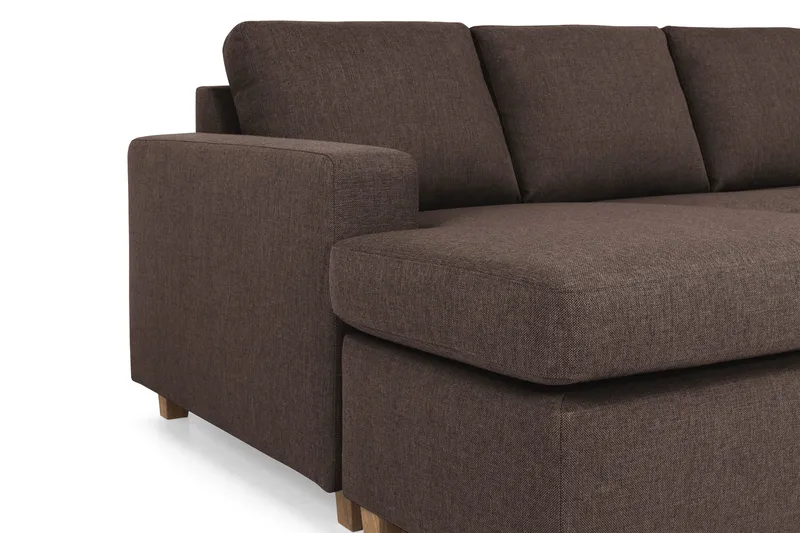 Crazy 5-personers Højrevendt U-formet X-Large Sofa med Chaiselong i Stof - Brun - Møbler - Sofaer - U Sofa