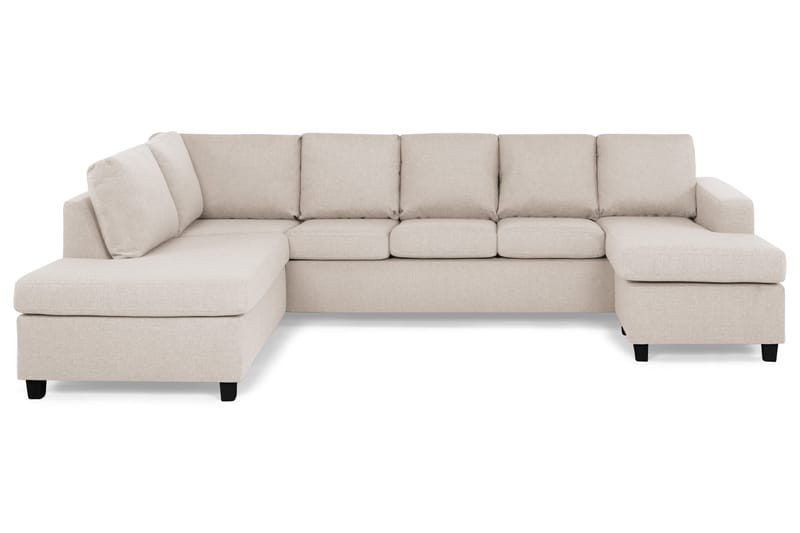 Crazy 5-personers Venstrevendt U-formet Sofa med Chaiselong i Stof - Beige - Møbler - Sofaer - U Sofa