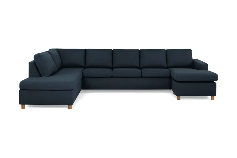 Crazy 5-personers Venstrevendt U-formet X-Large Sofa med Chaiselong i Stof - Blå - Møbler - Sofaer - U Sofa