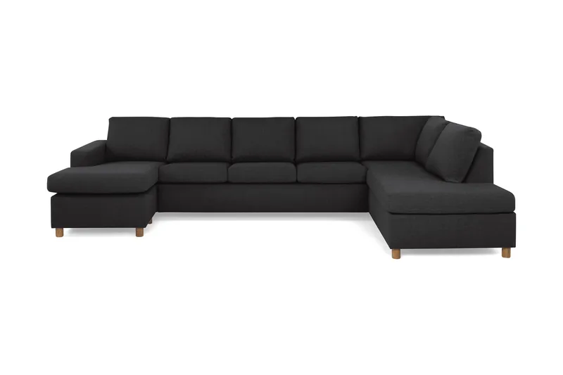 Crazy 5-personers Højrevendt U-formet X-Large Sofa med Chaiselong i Stof - Antracit - Møbler - Sofaer - U Sofa