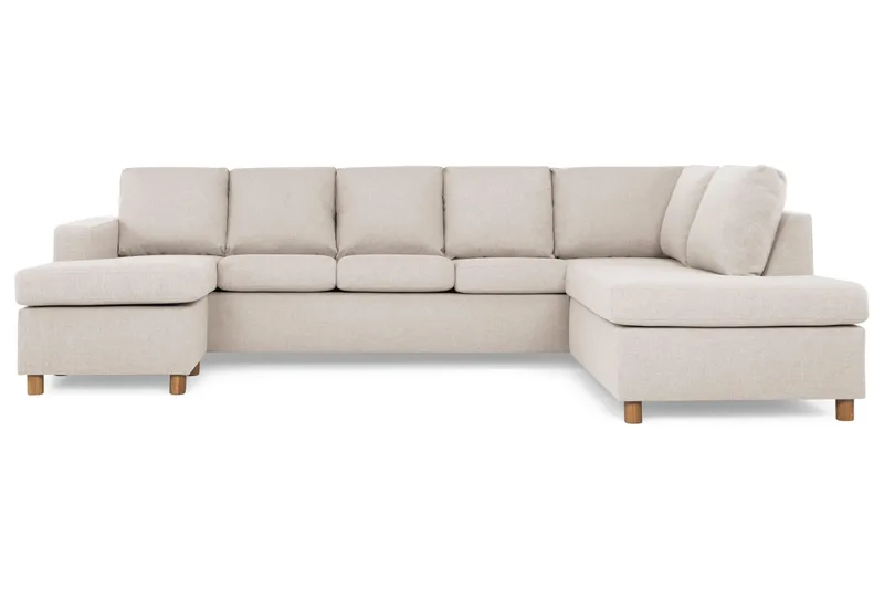 Crazy 5-personers Højrevendt U-formet X-Large Sofa med Chaiselong i Stof - Beige - Møbler - Sofaer - U Sofa