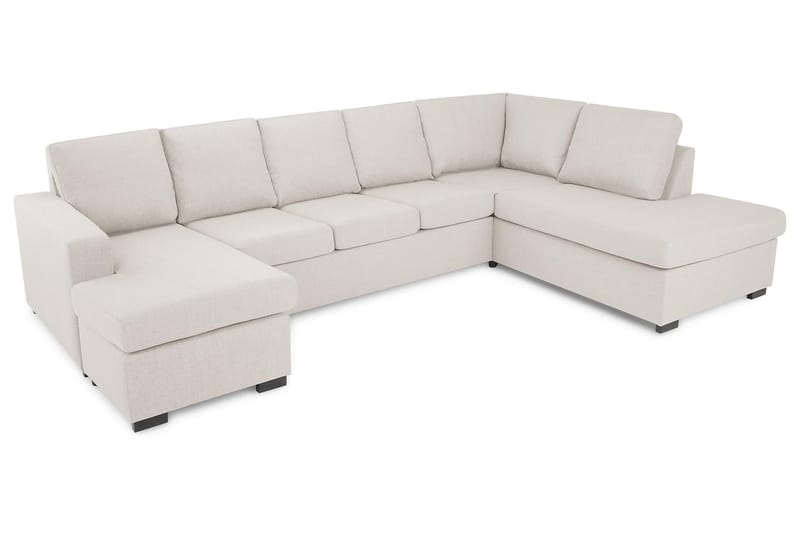 Crazy 5-personers Højrevendt U-formet X-Large Sofa med Chaiselong i Stof - Beige - Møbler - Sofaer - U Sofa