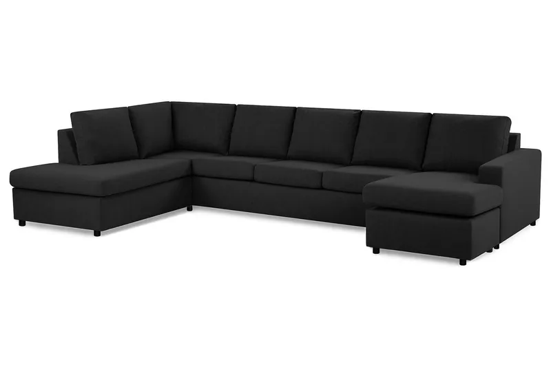 Crazy 5-personers Venstrevendt U-formet X-Large Sofa med Chaiselong i Stof - Antracit - Møbler - Sofaer - U Sofa