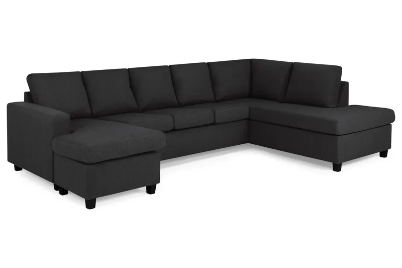 Crazy 5-personers Højrevendt U-formet X-Large Sofa med Chaiselong i Stof - Antracit - Møbler - Sofaer - U Sofa