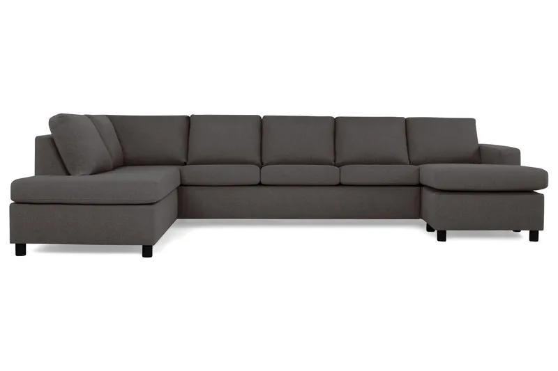 Crazy 5-personers Venstrevendt U-formet X-Large Sofa med Chaiselong i Stof - Mørkegrå - Møbler - Sofaer - U Sofa