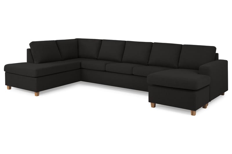 Crazy 5-personers Venstrevendt U-formet X-Large Sofa med Chaiselong i Stof - Antracit - Møbler - Sofaer - U Sofa