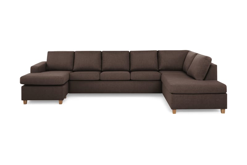 Crazy 5-personers Højrevendt U-formet X-Large Sofa med Chaiselong i Stof - Brun - Møbler - Sofaer - U Sofa