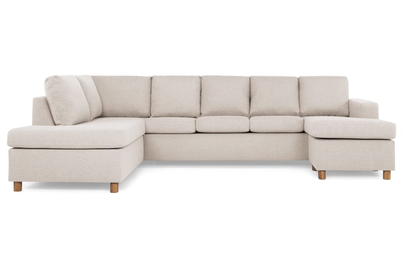 Crazy 5-personers Venstrevendt U-formet Sofa med Chaiselong i Stof - Beige - Møbler - Sofaer - U Sofa