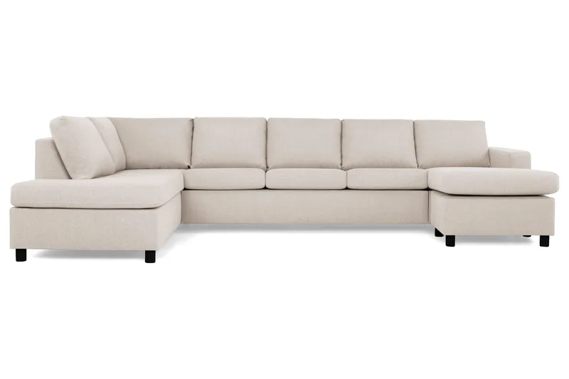 Crazy 5-personers Venstrevendt U-formet X-Large Sofa med Chaiselong i Stof - Beige - Møbler - Sofaer - U Sofa