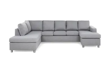 Crazy 5-personers Venstrevendt U-formet Sofa med Chaiselong i Stof