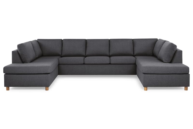 Crazy 5-personers U-formet Sofa med dobbeltchaiselong i Stof, Mørkegrå