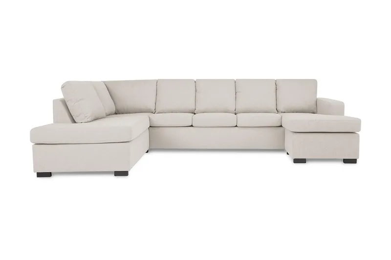 Crazy 5-personers Venstrevendt U-formet Sofa med Chaiselong i Stof, Beige