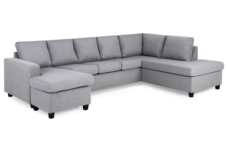 Crazy 5-personers Højrevendt U-formet X-Large Sofa med Chaiselong i Stof - Grå - Møbler - Sofaer - U Sofa