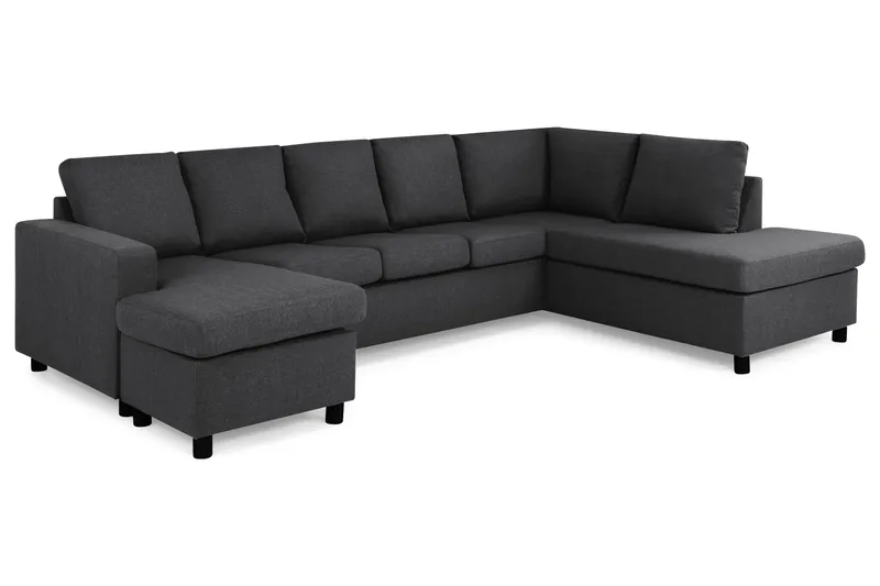Crazy 5-personers Højrevendt U-formet X-Large Sofa med Chaiselong i Stof - Mørkegrå - Møbler - Sofaer - U Sofa