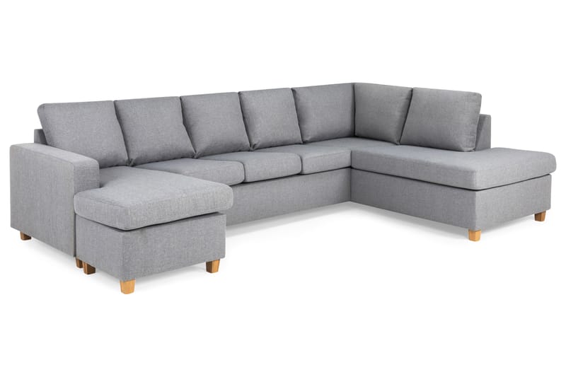 Crazy 5-personers Højrevendt U-formet X-Large Sofa med Chaiselong i Stof - Grå - Møbler - Sofaer - U Sofa