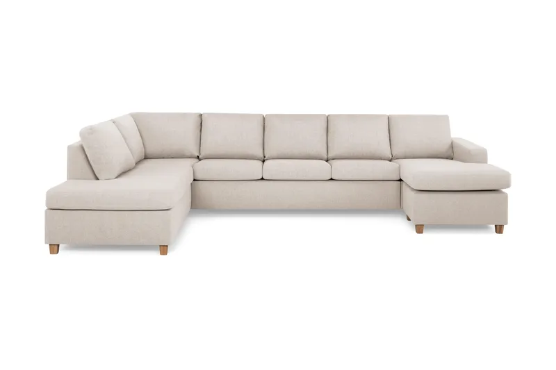 Crazy 5-personers Venstrevendt U-formet X-Large Sofa med Chaiselong i Stof - Beige - Møbler - Sofaer - U Sofa