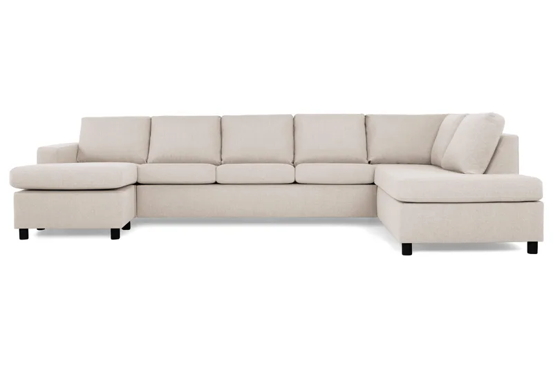 Crazy 5-personers Højrevendt U-formet X-Large Sofa med Chaiselong i Stof - Beige - Møbler - Sofaer - U Sofa